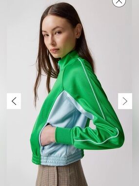 Urban Outfitters BDG Brody Colorblock Track Jacket Kelly Green Blue  small NEW